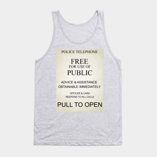 TARDIS POLICE BOX SIGN Tank Top